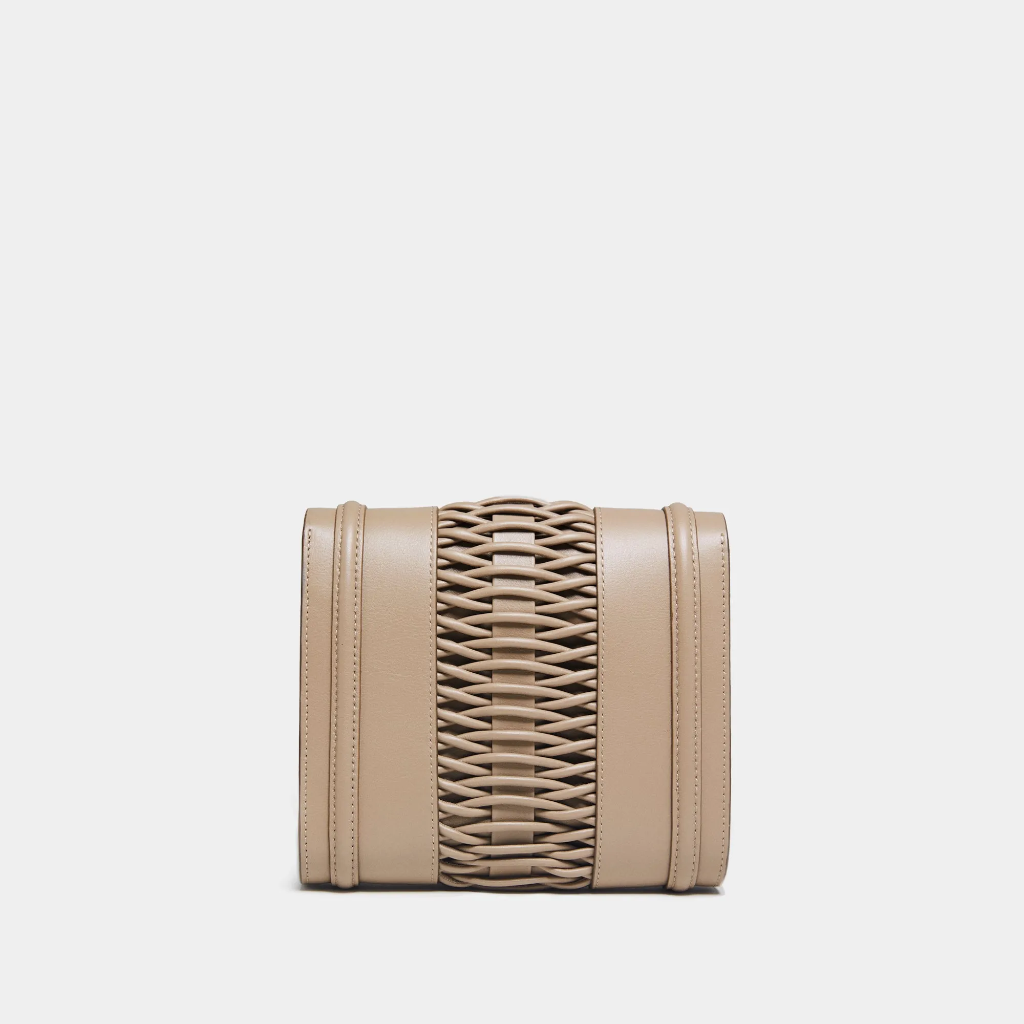 Mini Giovanna taupe braided clutch