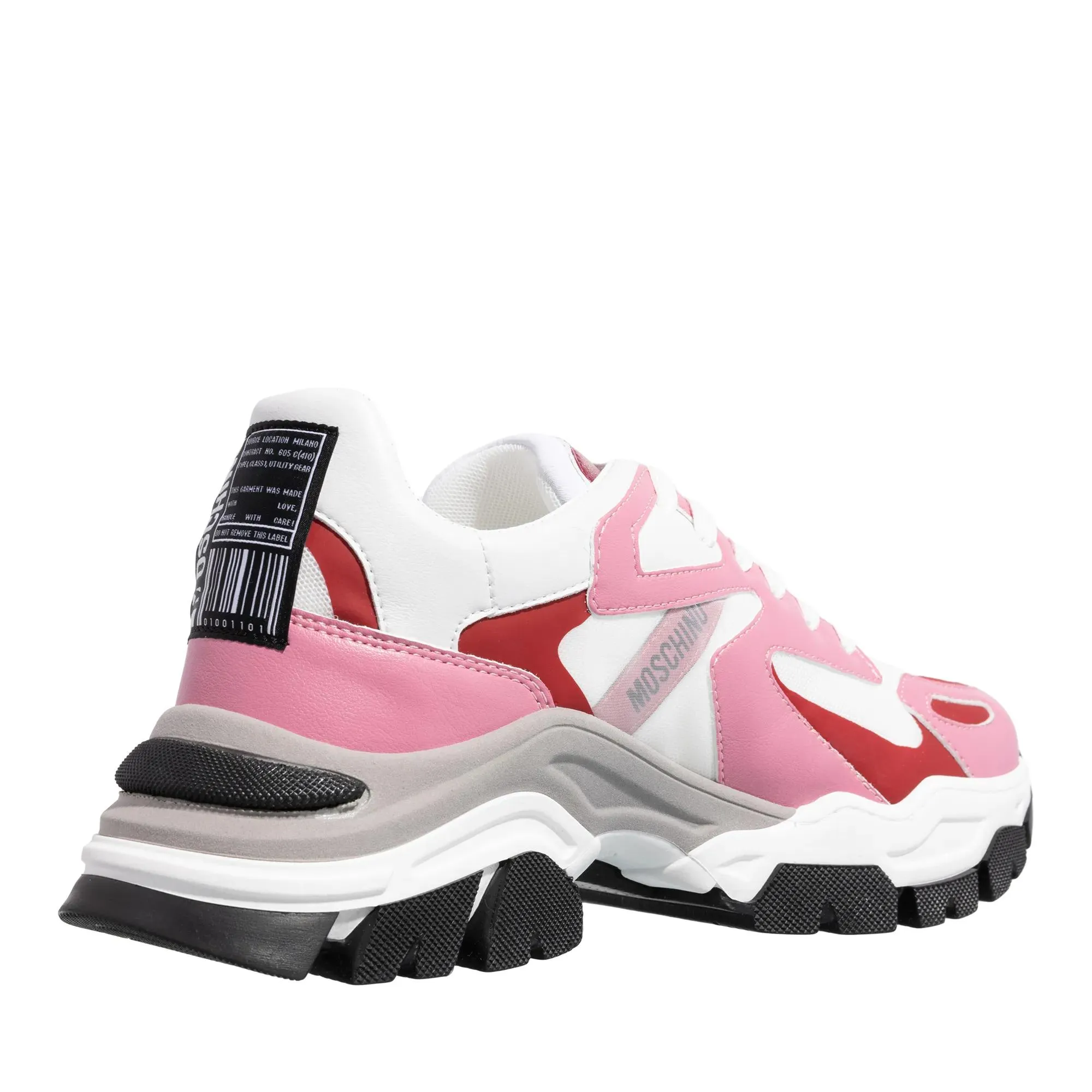 Moschino  Race Sneaker Bianco/Rosa/Amarena