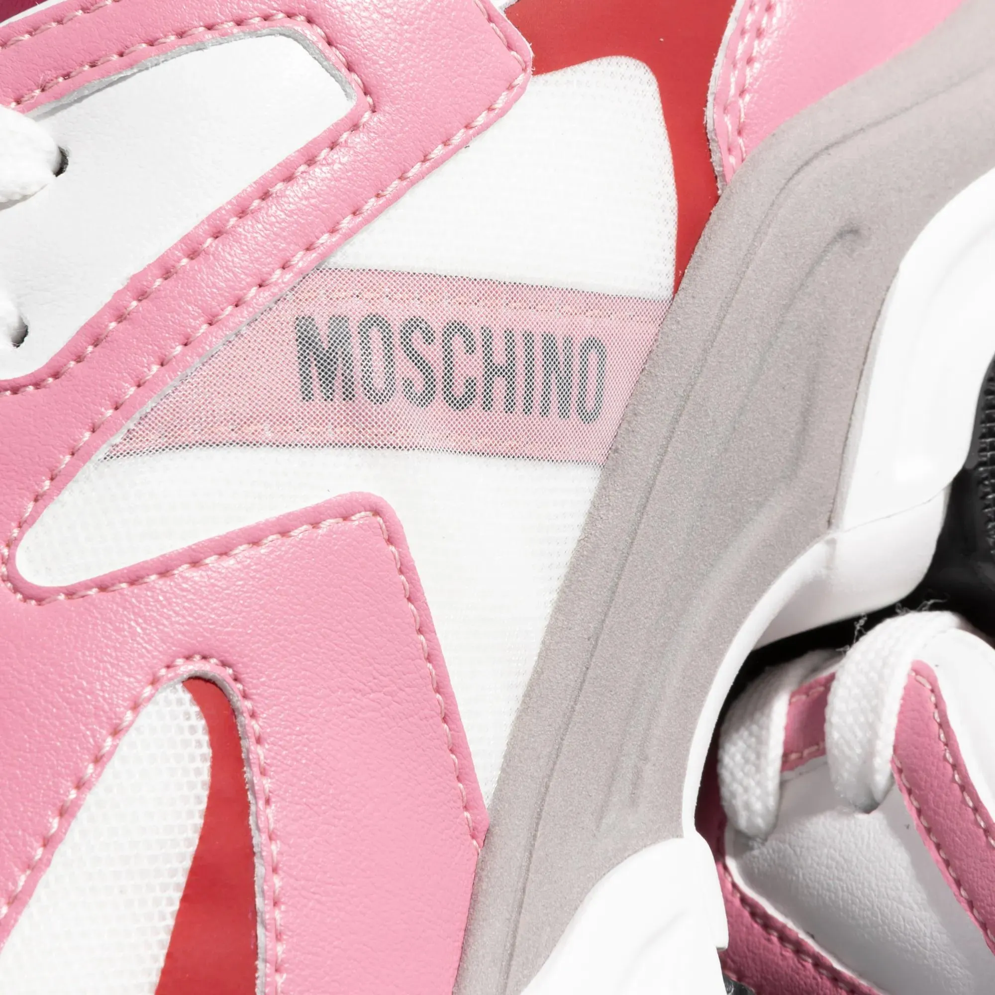 Moschino  Race Sneaker Bianco/Rosa/Amarena