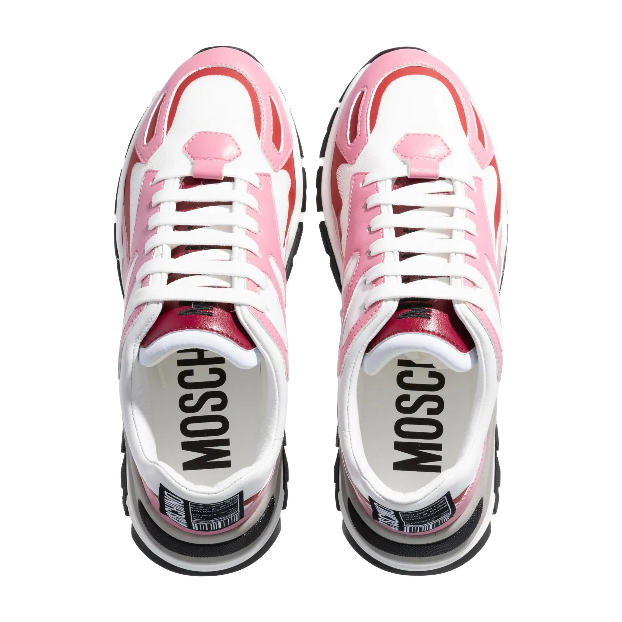 Moschino  Race Sneaker Bianco/Rosa/Amarena