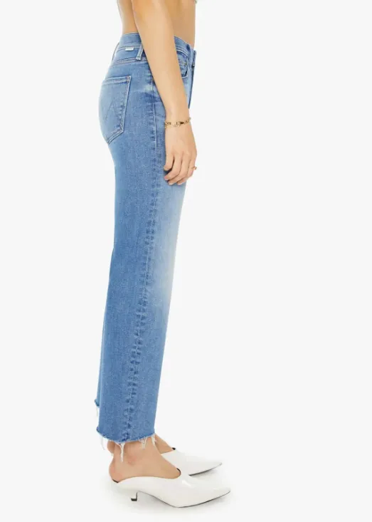 Mother Mid Rise Rambler Zip Ankle Fray Jeans