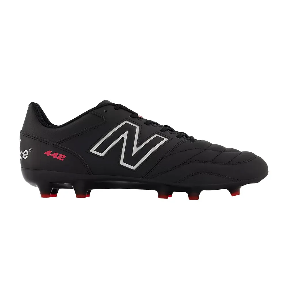 New Balance 442 V2 Team FG 2E Soccer Cleats (Black/White/Red)