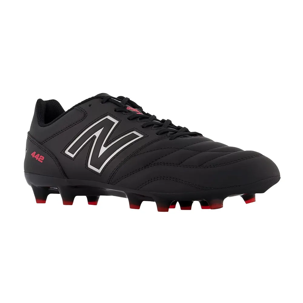 New Balance 442 V2 Team FG 2E Soccer Cleats (Black/White/Red)