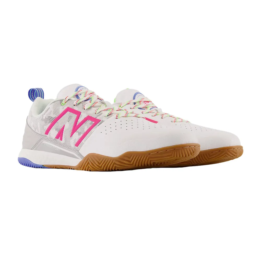 New Balance Audazo V6 Pro IN 2E Football Boots - White Pink Blue.