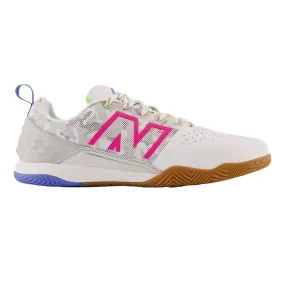 New Balance Audazo V6 Pro IN 2E Football Boots - White Pink Blue.