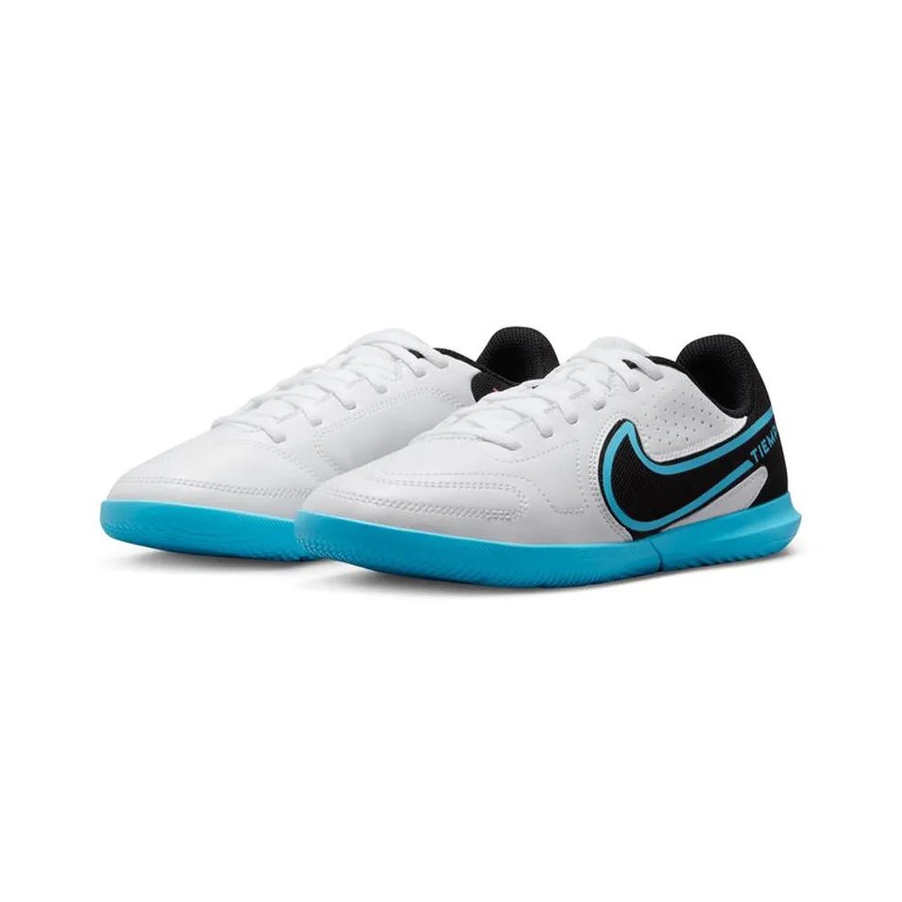 Nike Tiempo Legend 9 Club Indoor Junior Football Boots - White/Blue/Black