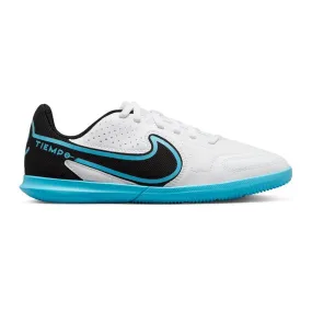 Nike Tiempo Legend 9 Club Indoor Junior Football Boots - White/Blue/Black