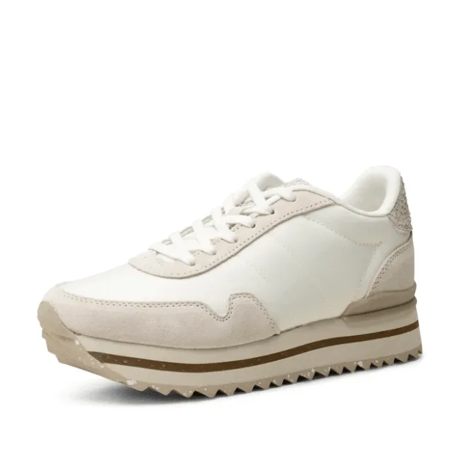 Nora 3 White Leather Platform Shoe