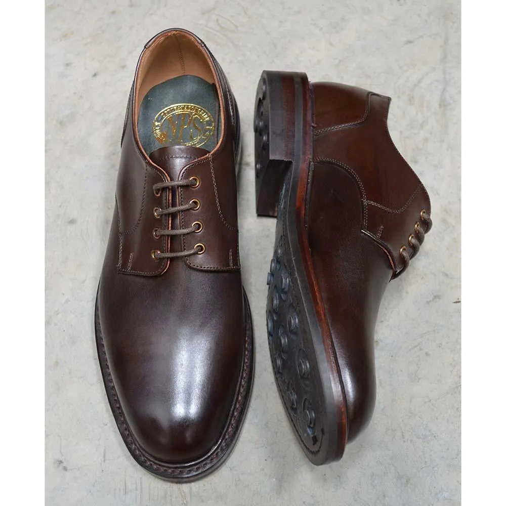 NPS BLAIR Walnut Calf Derby Shoes with Durable Itshide Sole