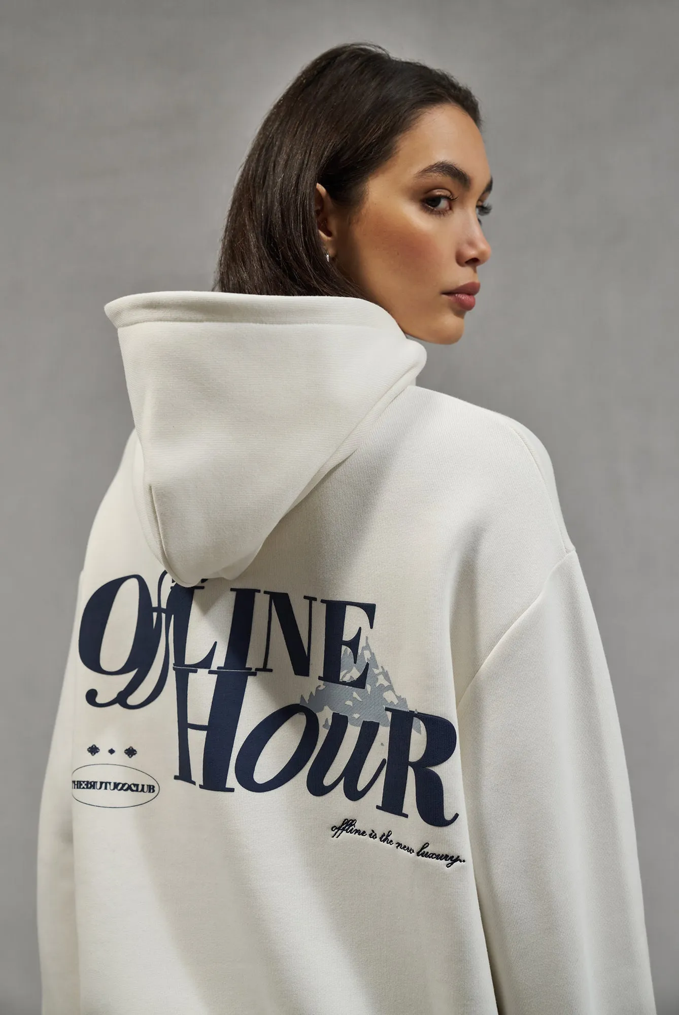 OFFLINE HOUR OVERSIZED HOODIE - OFF WHITE