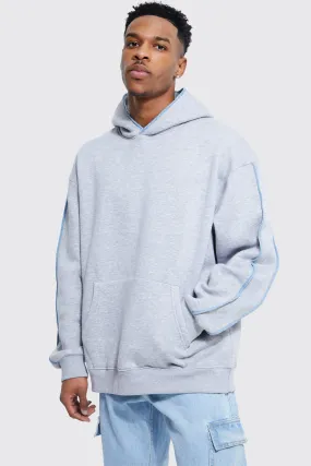 Oversized Contrast Stitch Detail Hoodie