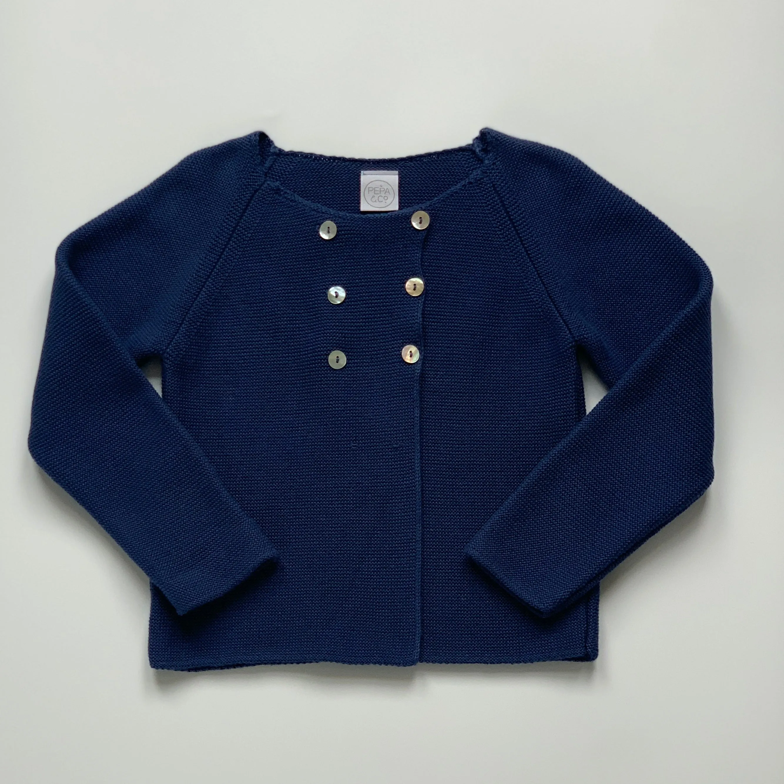 Pepa & Co Royal Blue Cotton Cardigan, Size 6, Kids Fashion