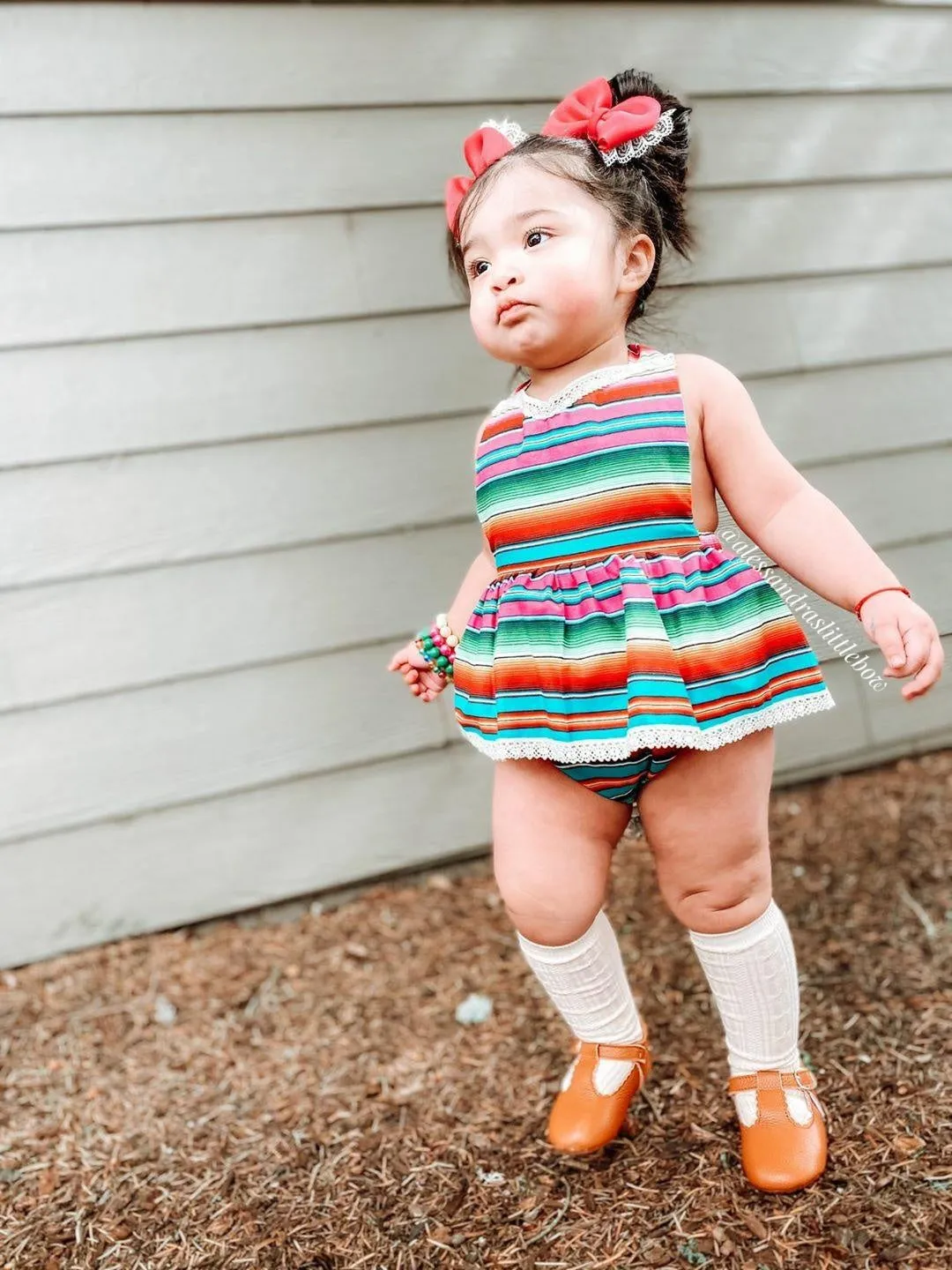 Pink Serape Romper - Fiesta Style