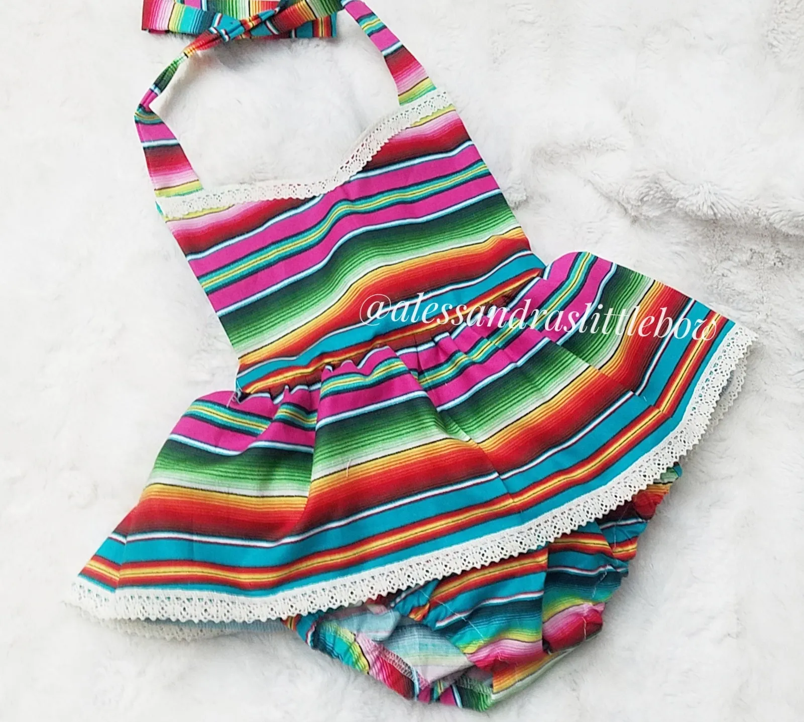 Pink Serape Romper - Fiesta Style