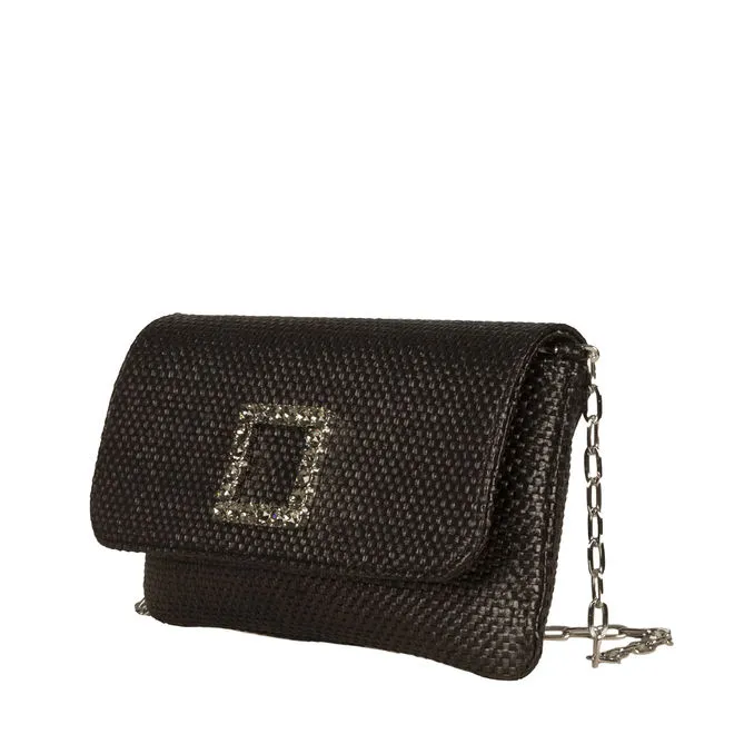 POCHETTE MINI RAFFIA Woman Black