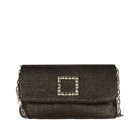 POCHETTE MINI RAFFIA Woman Black