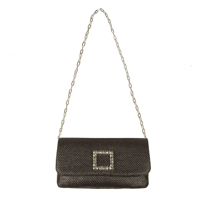 POCHETTE MINI RAFFIA Woman Black