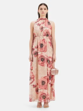 Poppy Print Halter Maxi Dress