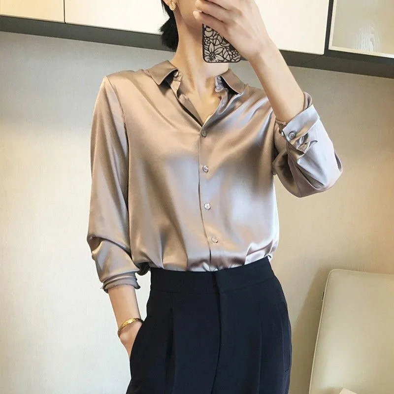 Premium Loose Chiffon Long Sleeve Blouse