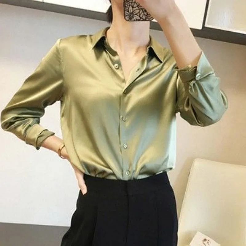 Premium Loose Chiffon Long Sleeve Blouse