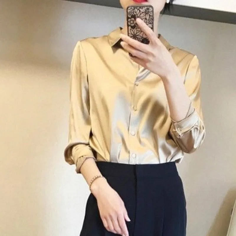 Premium Loose Chiffon Long Sleeve Blouse