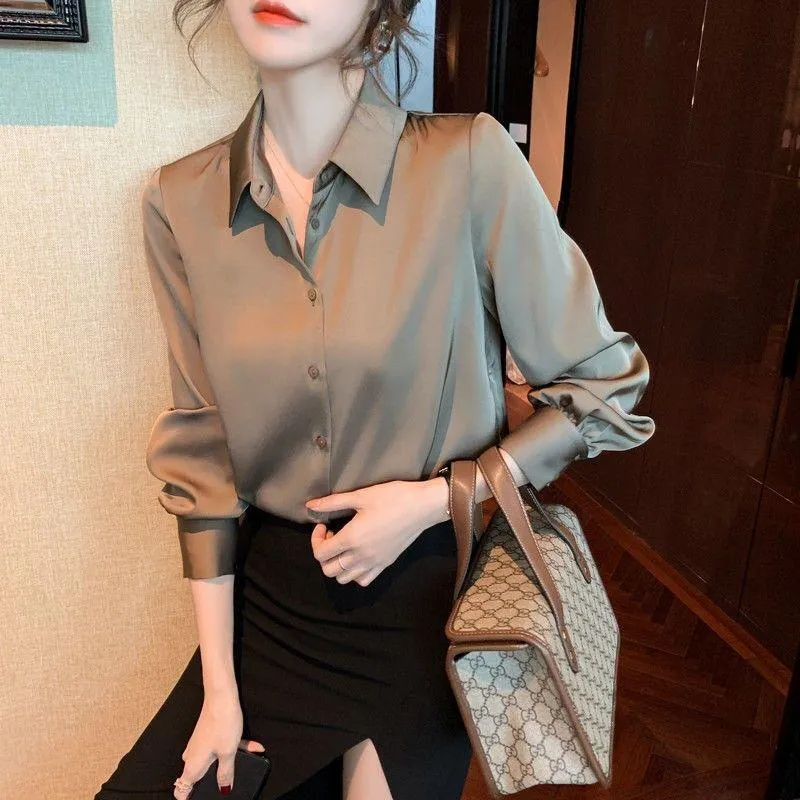 Premium Loose Chiffon Long Sleeve Blouse