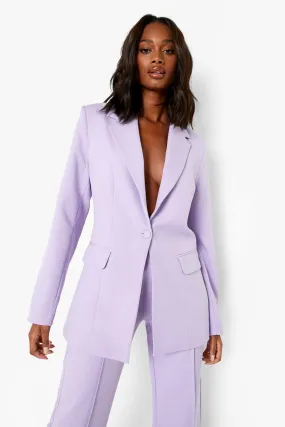 Premium Plunge Front Seam Detail Blazer