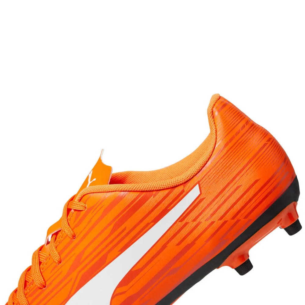 Puma Junior Football Boots, Dragon Fire/White Color, FG/AG, Rapido III