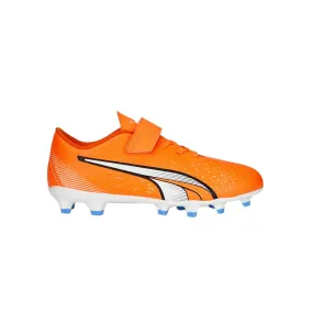 Puma Ultra Play FG AG V Junior Football Boots - Orange White Black.