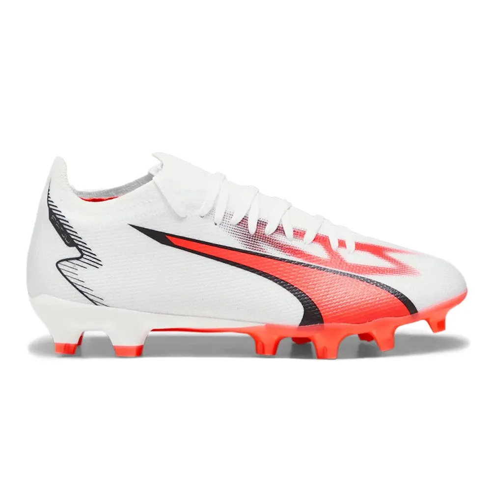 Puma Women's Ultra Match FG/AG Football Boots - White/Black/Fire Orchid