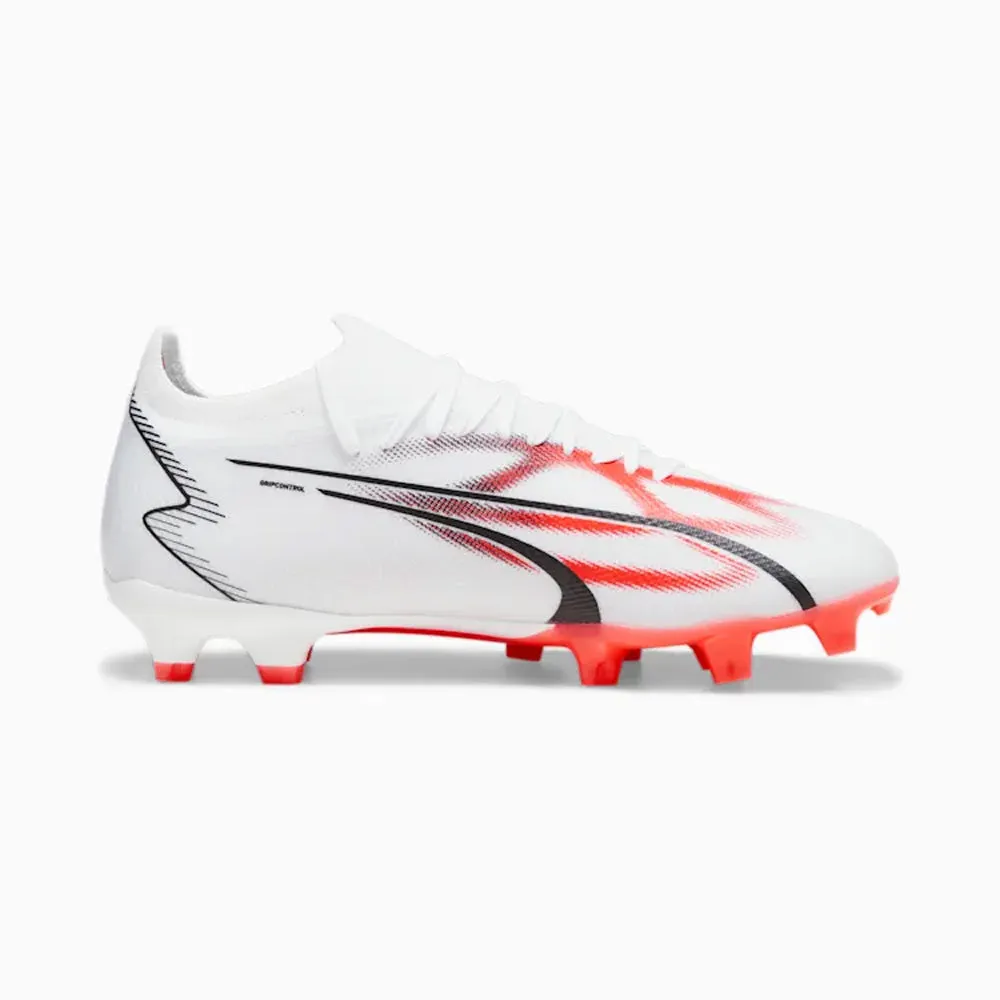 Puma Women's Ultra Match FG/AG Football Boots - White/Black/Fire Orchid