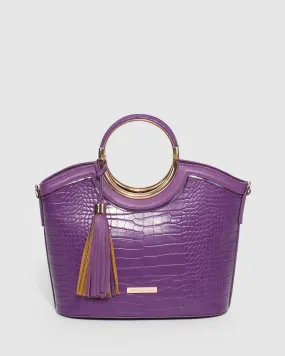 Purple Luxe Sabrina Ring Tote Bag