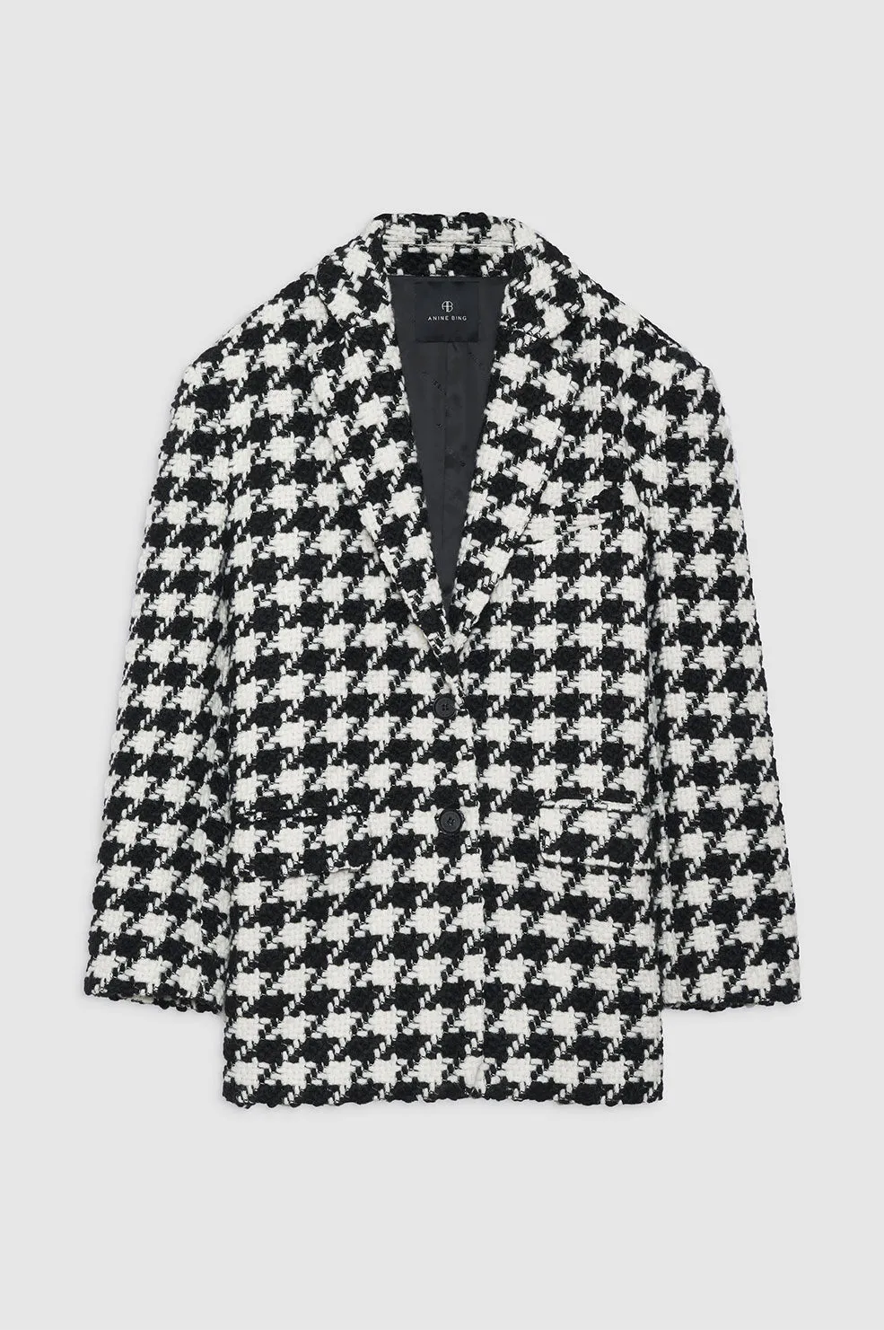 Quinn Blazer - Black And White Houndstooth