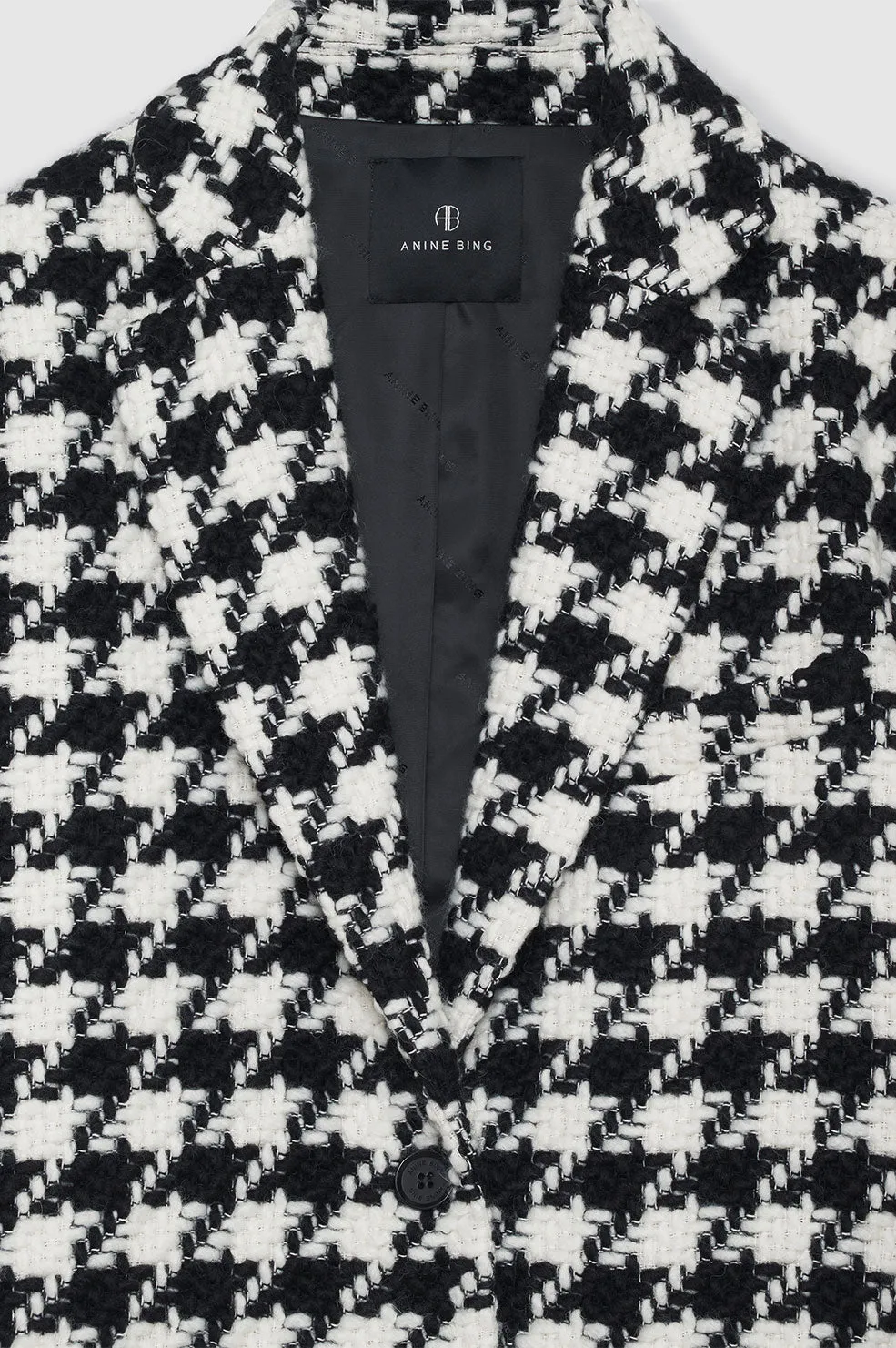 Quinn Blazer - Black And White Houndstooth