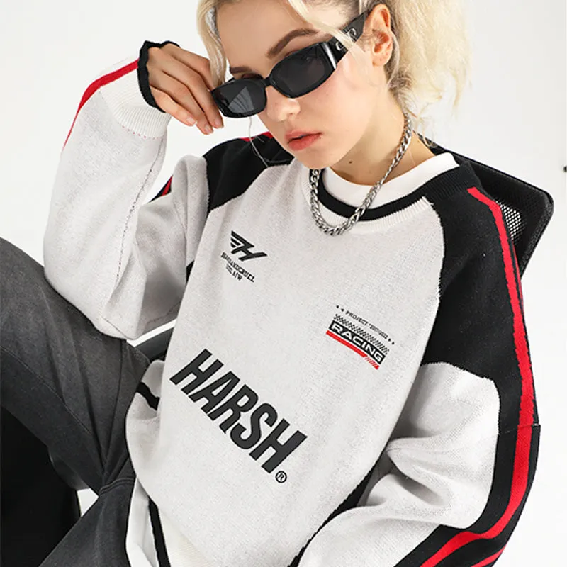 Racing Colorblock Knitted Sweater