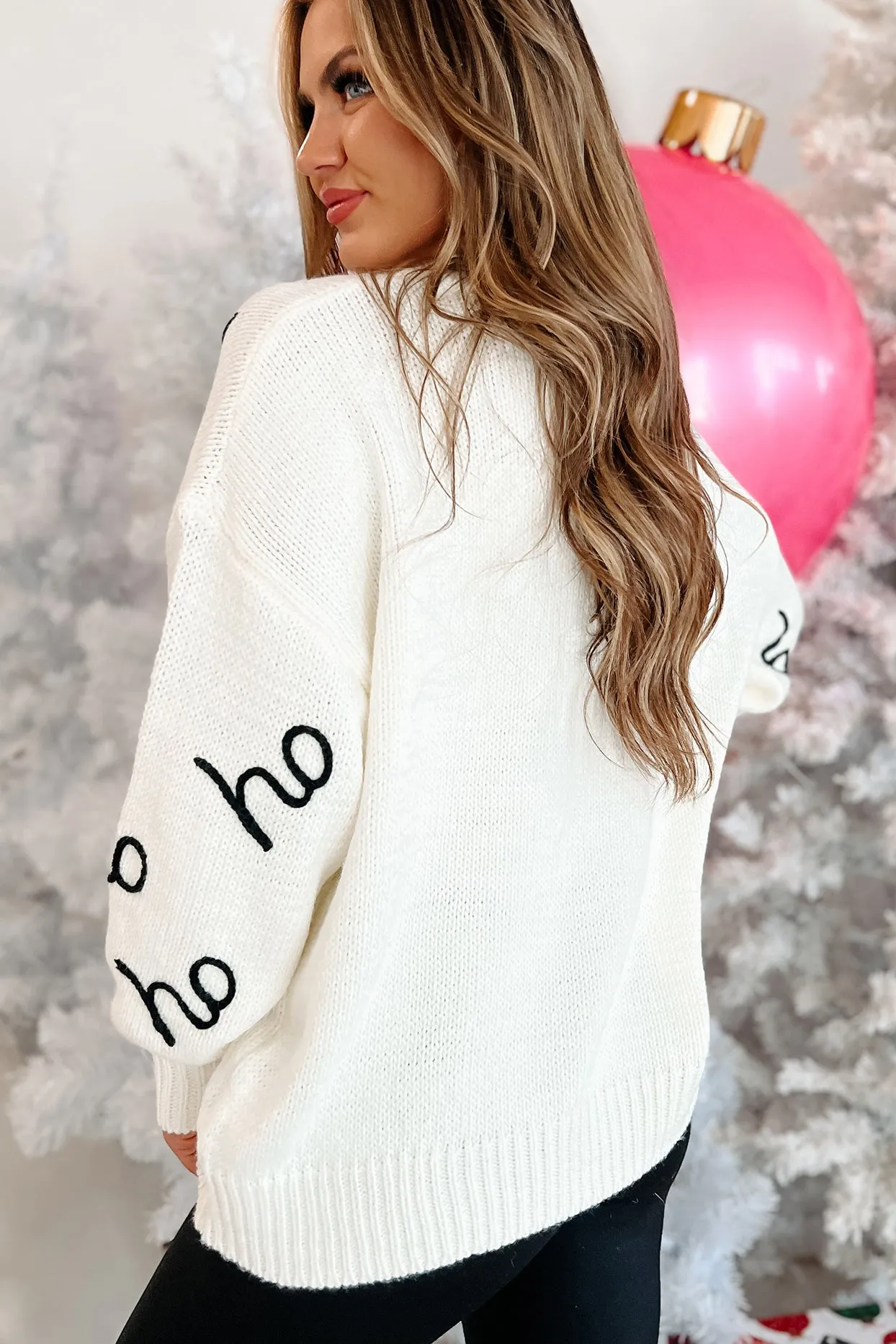 Rebel Without A Claus Oversized Holiday Sweater (Ivory)