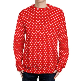 Red With White Mickey Polka Dots Unisex Crewneck Sweater