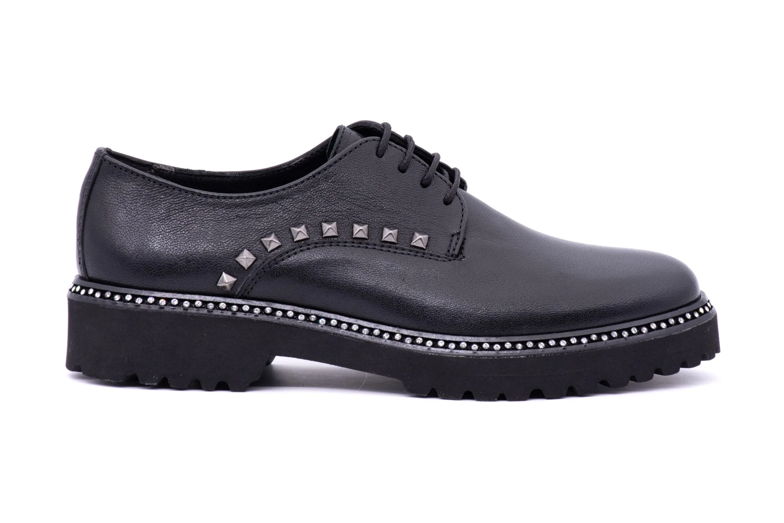 Rhinestone Sole Derby Shoes