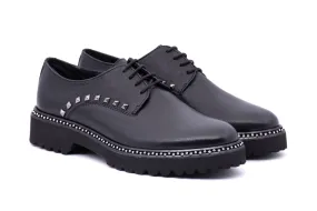 Rhinestone Sole Derby Shoes