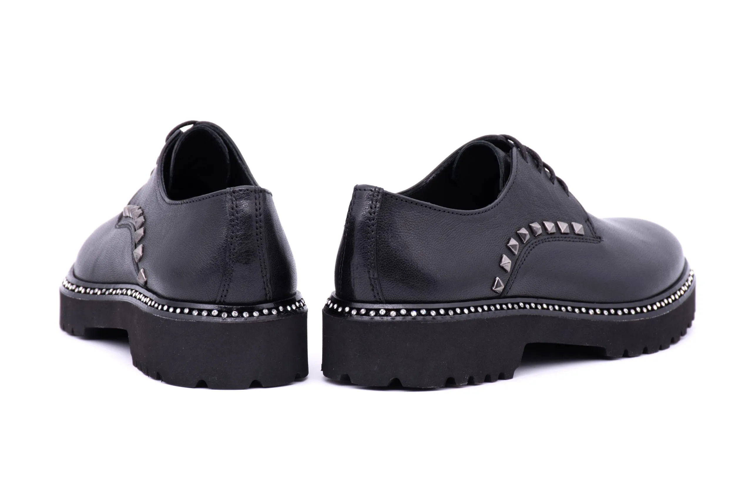 Rhinestone Sole Derby Shoes