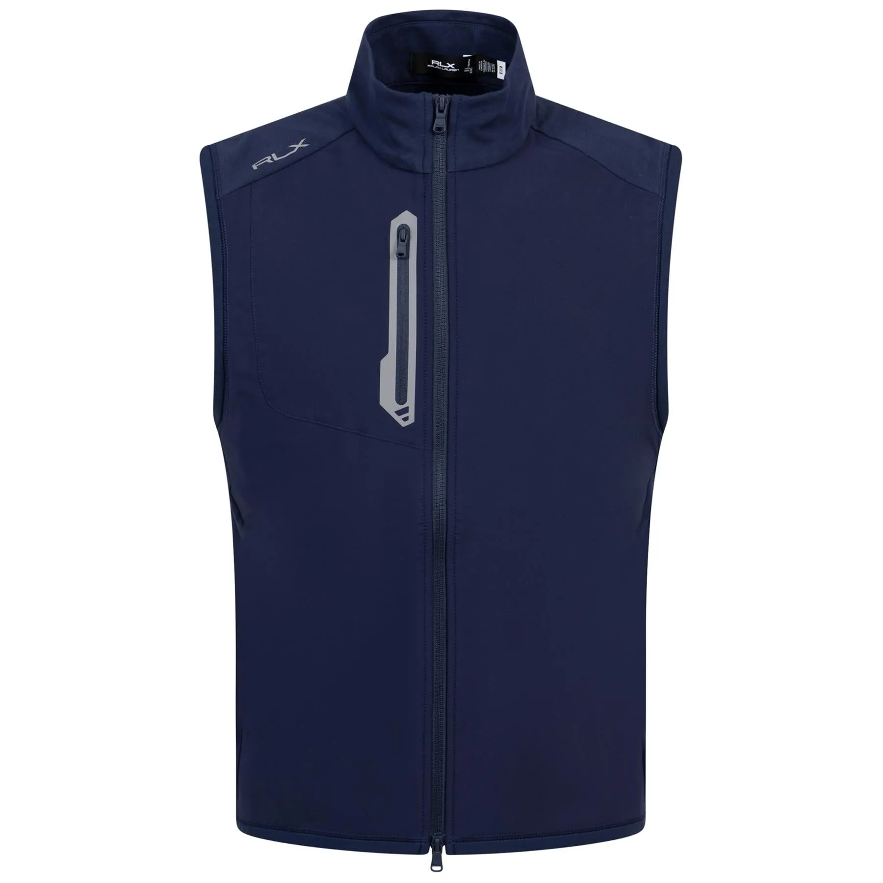 RLX Classic Fit Full Zip Luxury Jersey Gilet in Refined Navy