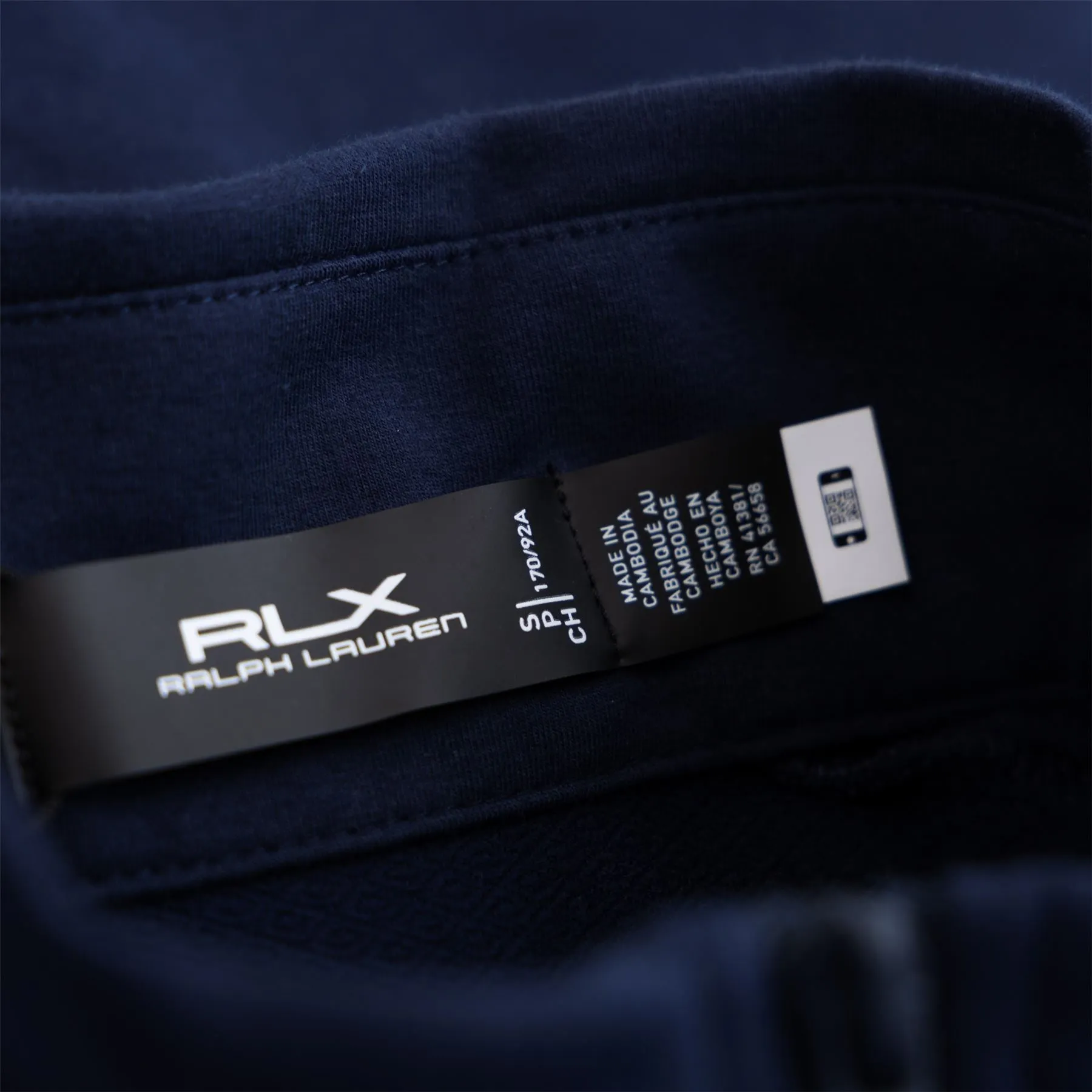 RLX Classic Fit Full Zip Luxury Jersey Gilet in Refined Navy