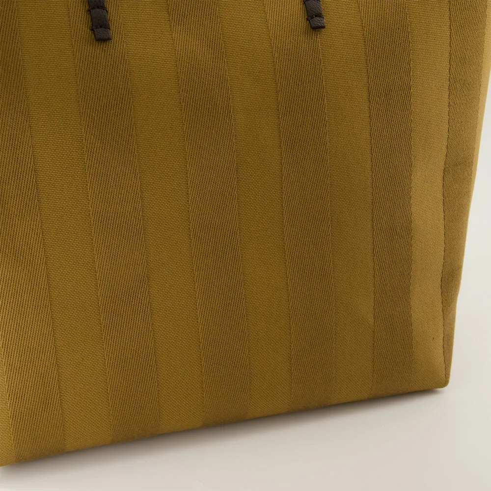 Roll Beige and Brown Tote Bag