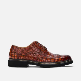 Roman Cognac Wingtip Leather Sneakers