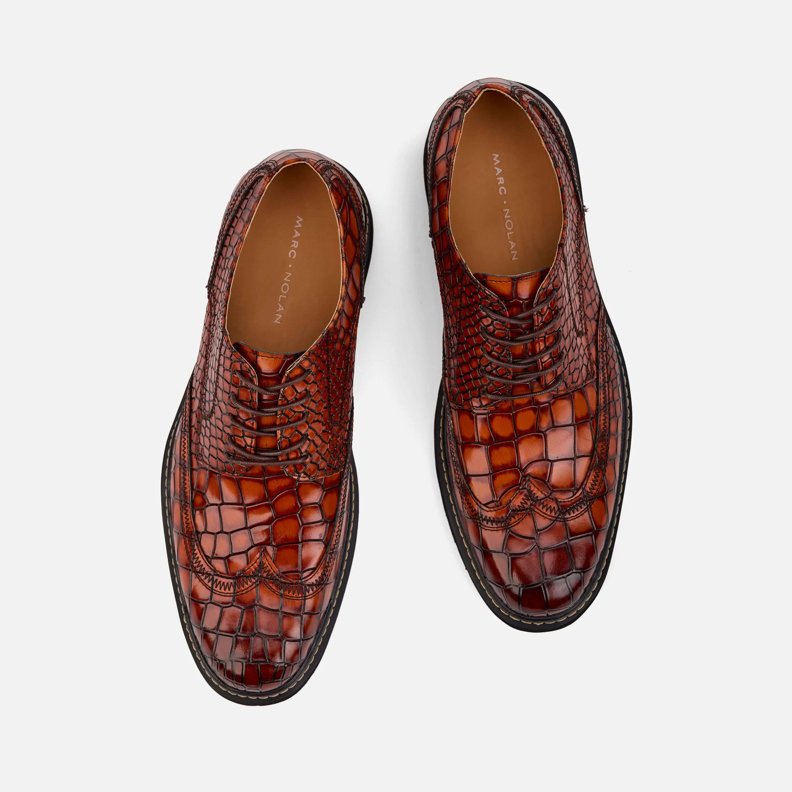 Roman Cognac Wingtip Leather Sneakers