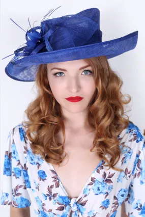 Royal Blue Flipped Brim Sun Hat