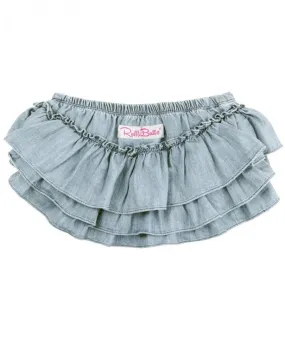 Ruffle Butts Light Wash Denim Skirted Bloomer - Shop Now