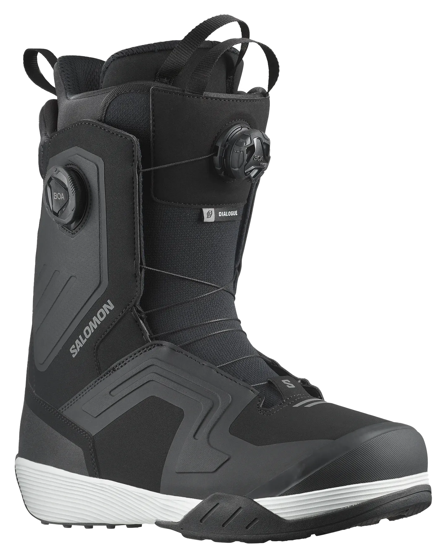 Salomon Dialogue Dual Boa Wide Snowboard Boots - Black / White 2024