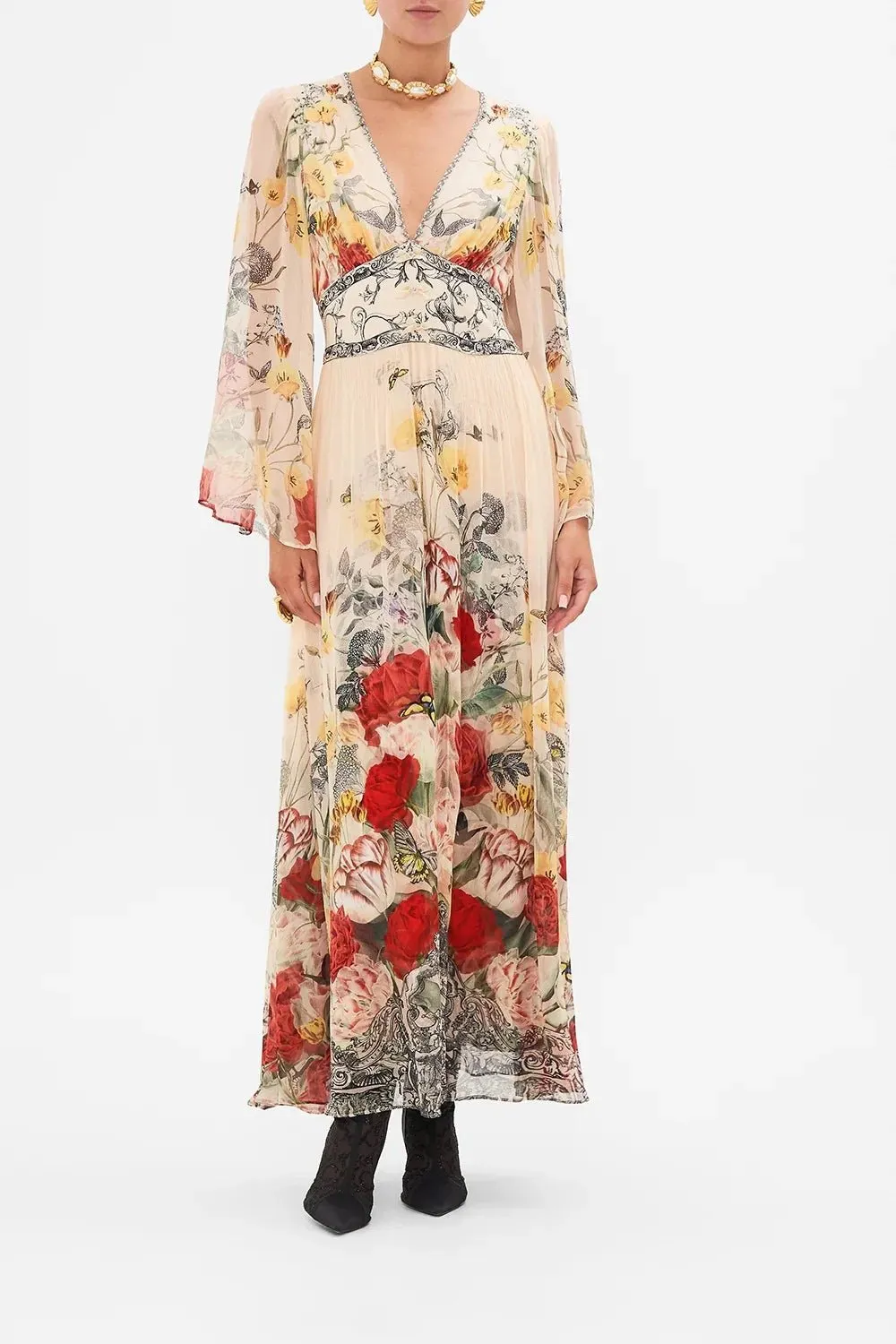 Silk Floral Maxi Dress