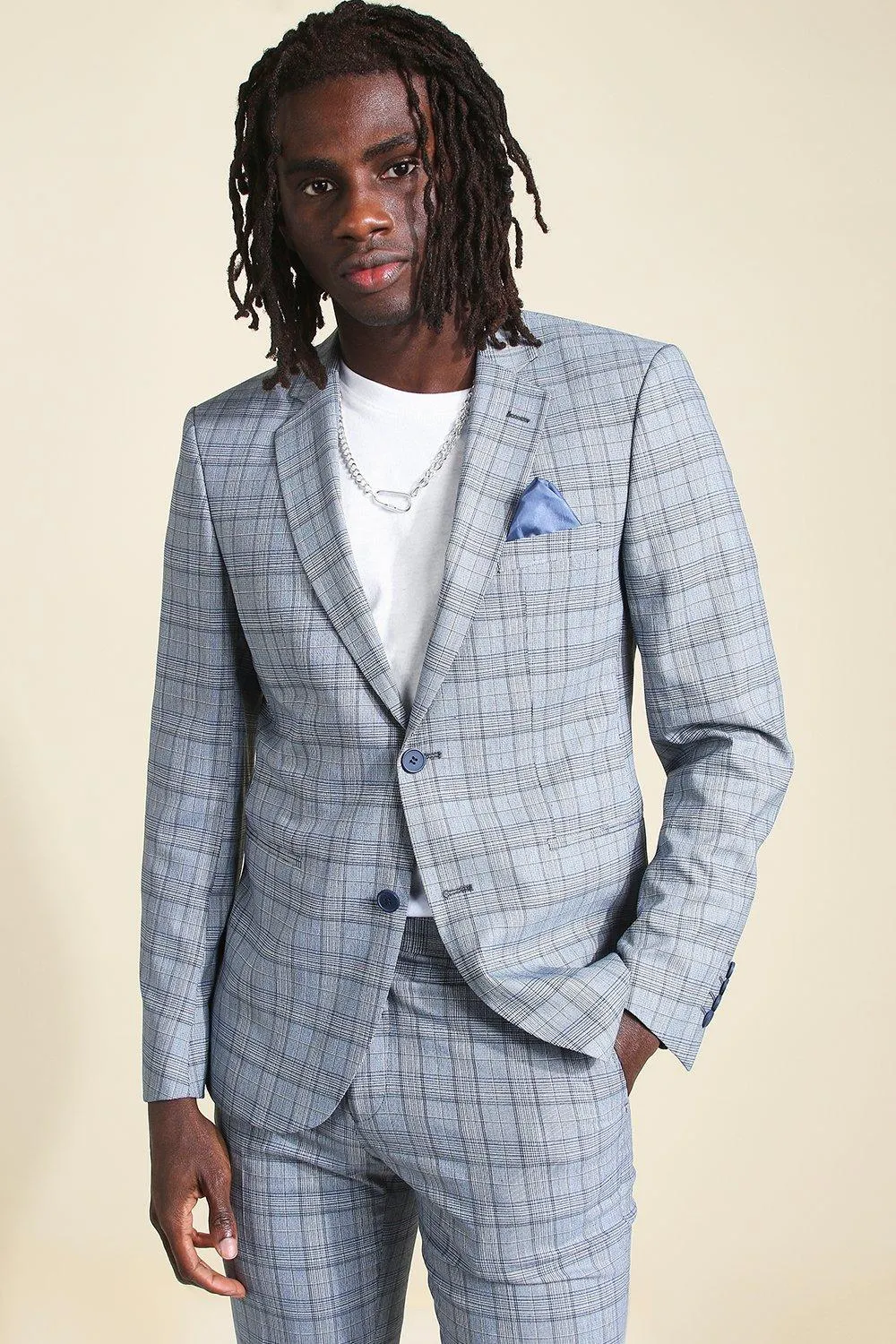 Skinny Check Suit Jacket